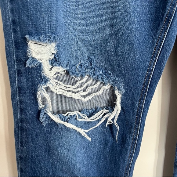 Women’s Kancan Button Fly Distressed Medium Wash Wide Leg Jeans Size 9/28 - Picture 2 of 14